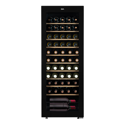 SIA 150L Freestanding 58 Bottle Wine Cooler Chiller in Black - HSWC150BL/G