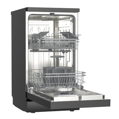 SIA 45cm Freestanding Slimline Dishwasher, 9 Place Settings, Black