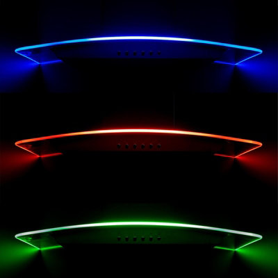 SIA 70cm 3 Colour LED Curved Glass Cooker Hood Extractor Fan in ...
