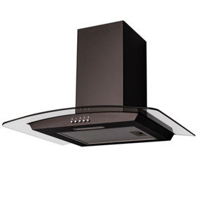 SIA CGH60BL 60cm Black Curved Glass Chimney Cooker Hood Kitchen Extractor Fan