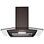 SIA CGH60BL 60cm Black Curved Glass Chimney Cooker Hood Kitchen Extractor Fan