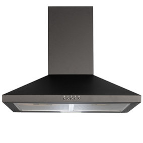 SIA CHL60BL 60cm Pyramid Chimney Cooker Hood Kitchen Extractor Fan In Black