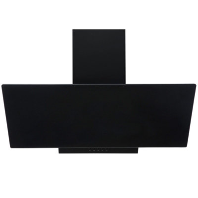 SIA EAG91BL Black 90cm Angled Glass Chimney Cooker Hood Kitchen ...