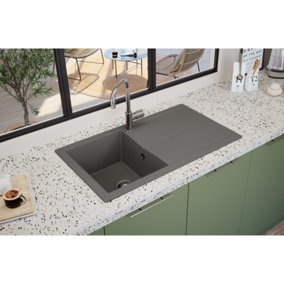 SIA NALI10GR 1.0 Bowl Grey Composite Inset Kitchen Sink