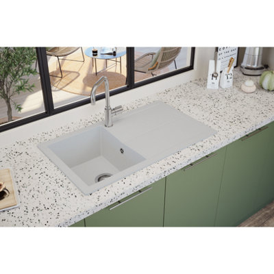 SIA NALI10WH 1.0 Bowl White Composite Inset Kitchen Sink