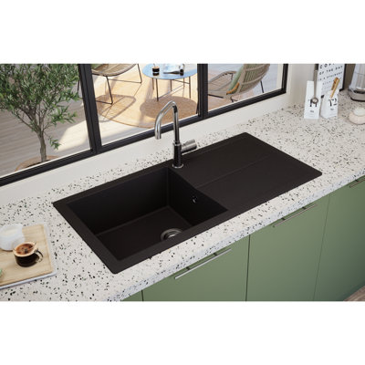 SIA NALI10XLBL1.0 XL Bowl Black Composite Inset Kitchen Sink