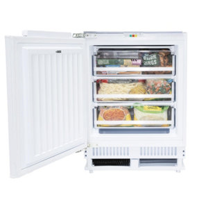 SIA RFU103 Built In 105L White Integrated Under Counter 3 Drawer Freezer