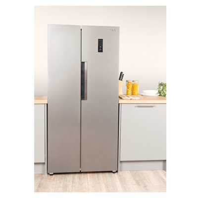 SIA SAFF460SI 444L American Style Fridge Freezer - Silver