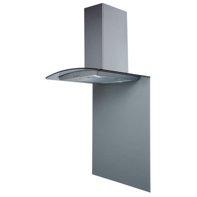 SIA SPC70GY 70cm x 75cm Grey Toughened Curved Glass Kitchen Splashback