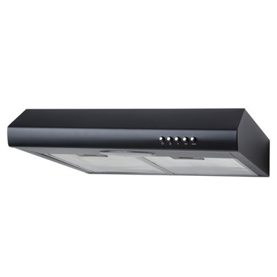SIA STE50BL 50cm Black Slimline Visor Cooker Hood Kitchen Extractor Fan ...