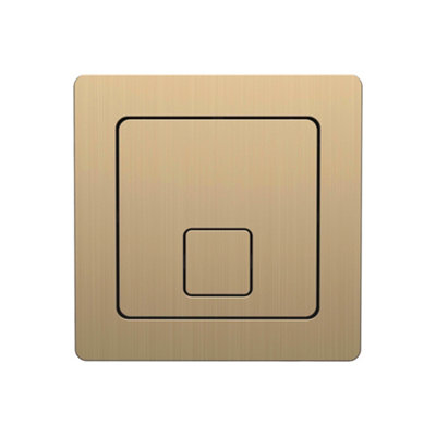 Side Entry Concealed Toilet Cistern WC with Dual Flush Square Brushed Brass Push Button - Includes WRAS Internals & Pipe