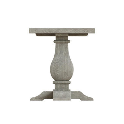 Side Lamp Table Solid Reclaimed Pine Limewash Finish Farmhouse Design