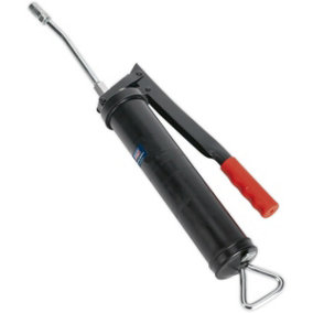 Side Lever Grease Gun - 3-Way Fill - Rigid Delivery Tube - 4 Jaw Coupling