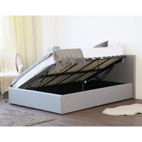 Side Lift Ottoman Bed Frame Double Storage Bed With Mattress