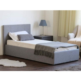 Side Lift Ottoman Bed Frame Single With Under Bed Storage & Mattress