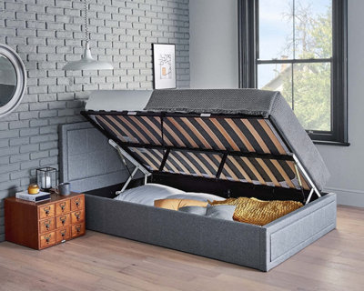 Side Lift Ottoman Bed Frame Small Double With Pocket Sprung Mattress