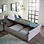 Side Lift Ottoman Bed Small Double Sleigh Bed With Pocket Sprung & Memory Foam Mattress