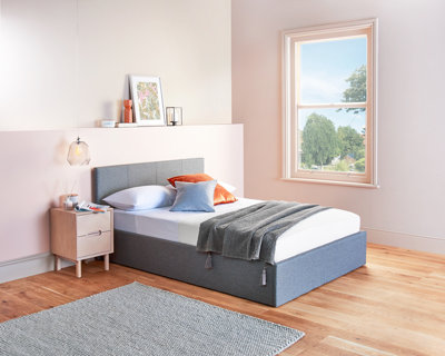 Side Lift Ottoman Bed Small Double Storage Bed Frame 4ft Grey