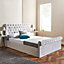 Side Lift Velvet Ottoman Bed Frame Small Double Storage Bed With Pocket Sprung  Mattress