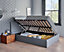Side Lifting Grey Upholstered Double Ottoman Bed Frame