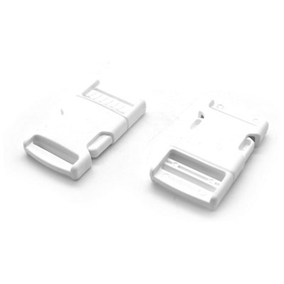 Side Release Buckles Clips for 25 mm / 1 in Webbing, Luggage, Back Pack / Rucksack, Straps (White, 50 pieces)
