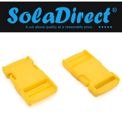Side Release Buckles Clips for 30 mm Webbing, Luggage, Back Pack / Rucksack, Straps (Yellow, 50 pieces)