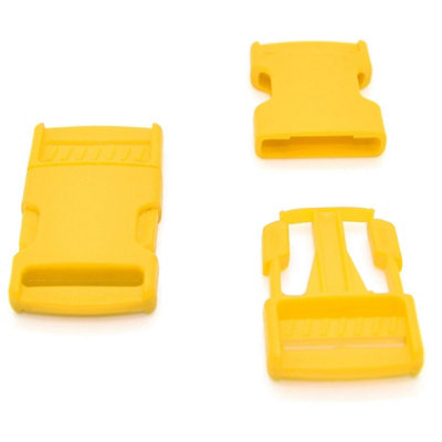 Side Release Buckles Clips for 30 mm Webbing, Luggage, Back Pack / Rucksack, Straps (Yellow, 50 pieces)