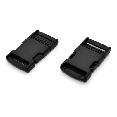 Side Release Buckles Clips for 40 mm Webbing, Luggage, Back Pack / Rucksack, Straps (Black, 2 pieces)