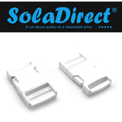 Side Release Buckles Clips for 40 mm Webbing, Luggage, Back Pack / Rucksack, Straps (White, 2 pieces)
