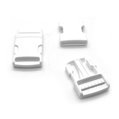 Side Release Buckles Clips for 40 mm Webbing, Luggage, Back Pack / Rucksack, Straps (White, 2 pieces)