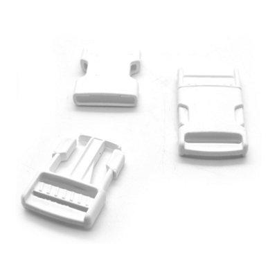 Side Release Buckles Clips for 40 mm Webbing, Luggage, Back Pack / Rucksack, Straps (White, 2 pieces)