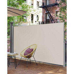 Side Shade, Extendable, 200 x 350 cm, Privacy Screen, Sun Protection, Opaque Outdoor Blind, For Patio, Terrace, Garden, Steel