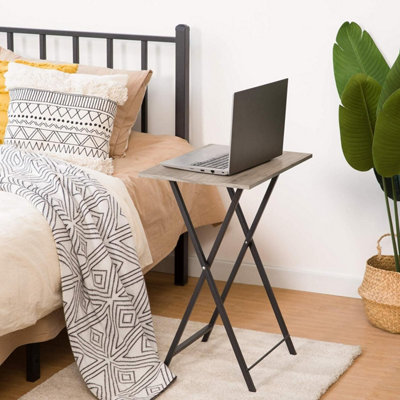 Side Table 2 Set, Folding Tray Table, TV Trays, Industrial Snack Tables for Eating at Couch, End Table for Small Space,