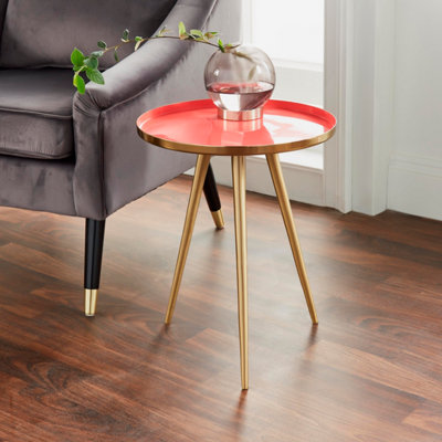 Brushed gold deals end table