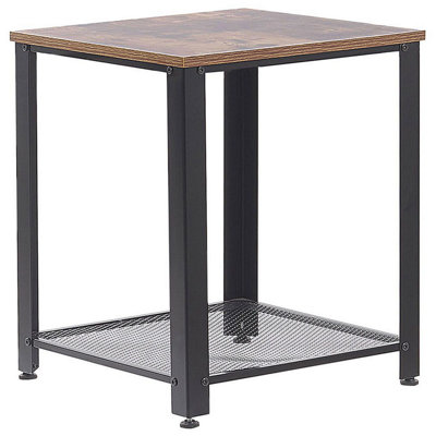 Side Table Dark Wood and Black ASTON
