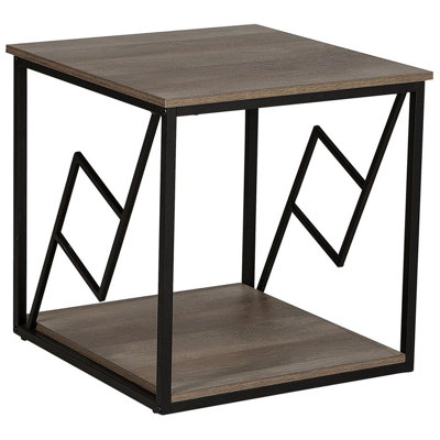 Side Table Dark Wood and Black FORRES