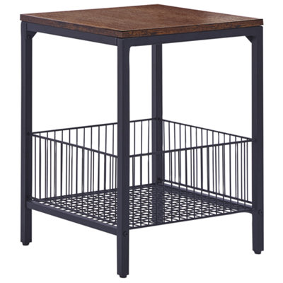 Side Table Dark Wood with Black KENNER
