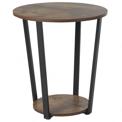 Side Table Dark Wood with Black ORICK