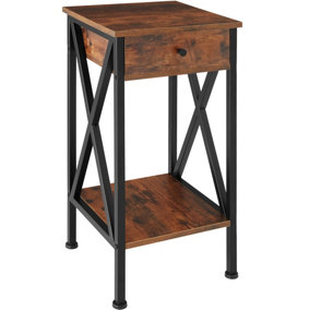 Side table Dayton 35x35x70.5cm - Industrial wood dark, rustic