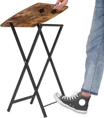 Side Table, Folding Tray Table, Snack Dinner Tables for Eating at Couch ...