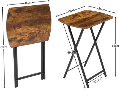 Side Table, Folding Tray Table, Snack Dinner Tables for Eating at Couch ...