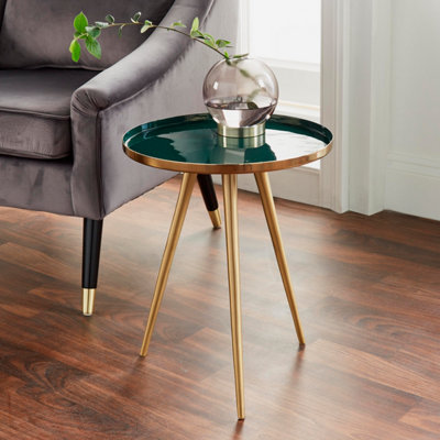 Brushed gold store side table