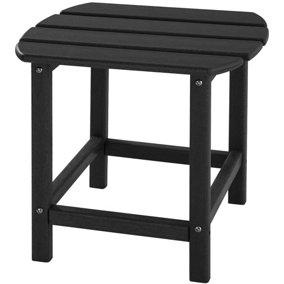 Side Table Kamala - weatherproof plastic in wood look - black