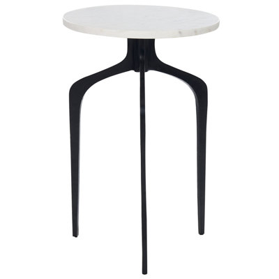Side Table White Marble with Black TIHOI