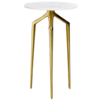 Side Table White Marble with Gold TILPA