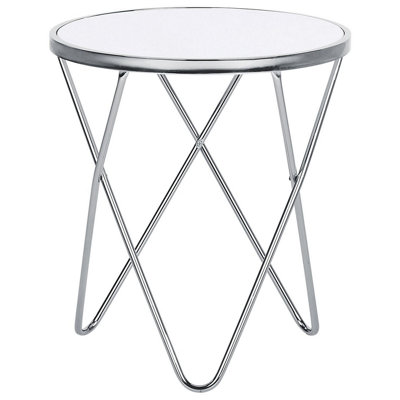 Side Table White with Silver MERIDIAN II