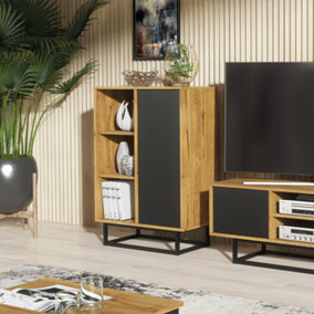 Sideboard 100cm Sideboard Cabinet Cupboard TV Stand Living Room Oak&Black