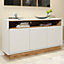 Sideboard 130cm Contemporary Display Cabinet Vintage Loft White & Oak