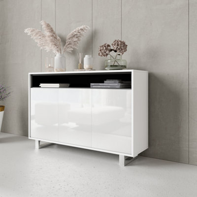 White grey store gloss sideboard