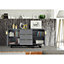 Sideboard 140cm Loft Retro Milled Fronts TV Unit - Dark Grey